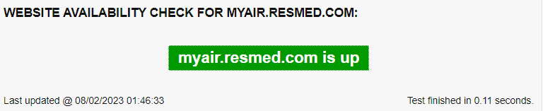 How To Fix ResMed Airsense 11 Not Sending Data To App 3 myair server status check 1