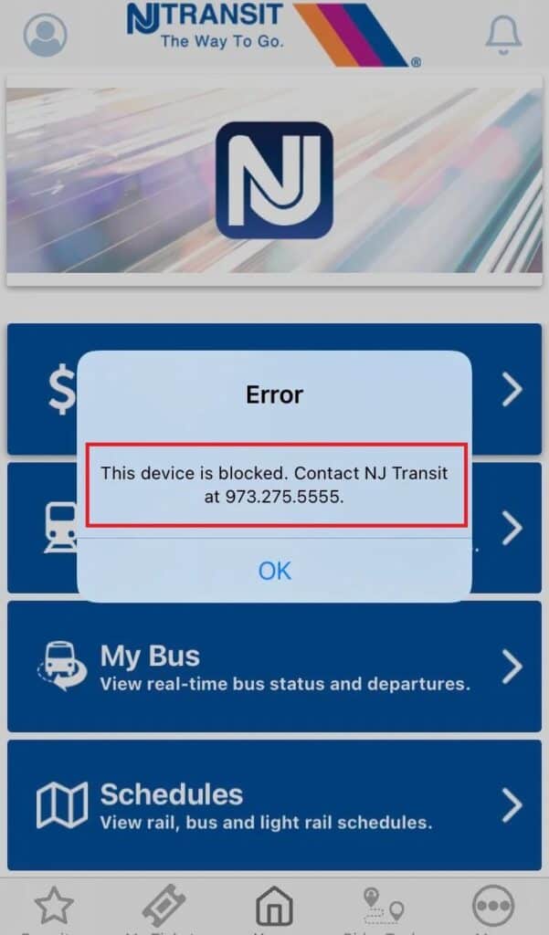 How To Fix “This Device Is Blocked” On NJ Transit App 1 nj transit app this device is blocked