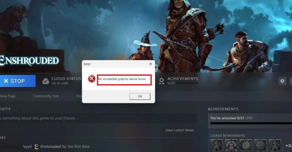 How To Fix “No Compatible Graphics Device Found” On Enshrouded 2 no compatible graphics device found on enshrouded