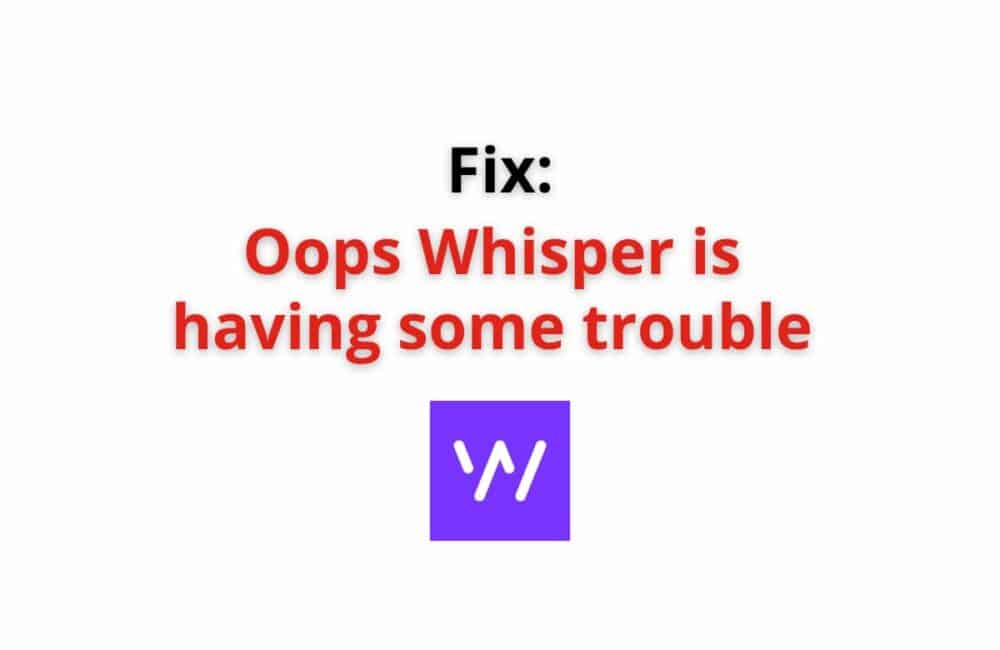 oops whisper is having some trouble