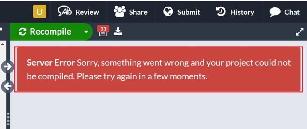 How To Fix Overleaf Server Error Sorry Something Went Wrong 1 overleaf server error sorry something went wrong