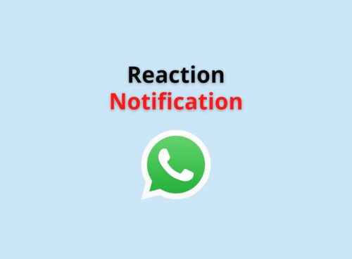 reaction notification WhatsApp