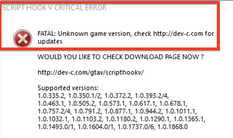 Script Hook V Critical Error: How to Fix It 2 script hook v critical error