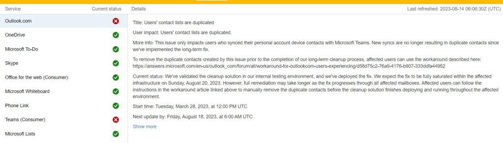 How To Fix "Something Went Wrong To Refresh the Application" On Outlook 2 server status for outlook