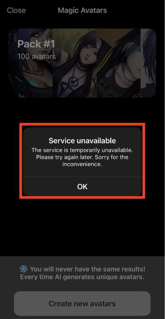 How to Fix "Service Unavailable" On Lensa App 1 service unavailable Lensa AI app