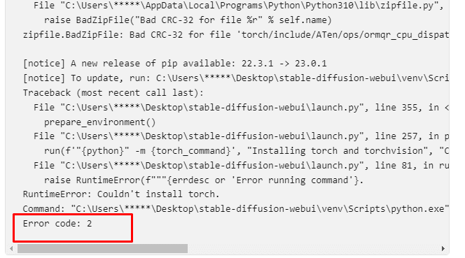 How to Fix Stable Diffusion Error Code 2 1 stable diffusion error code 2 Error