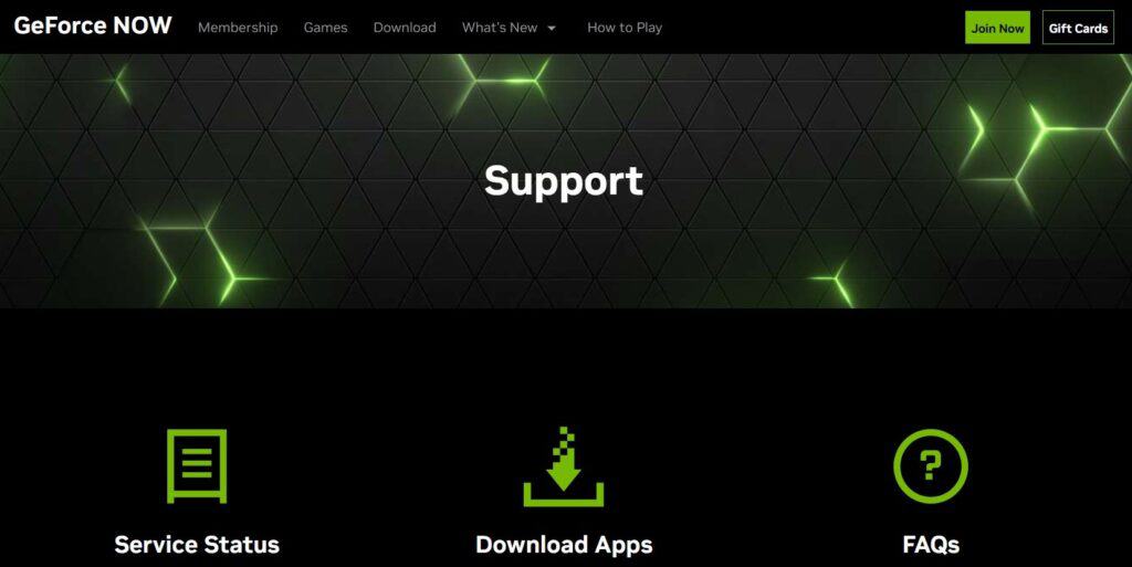 support for geforce now for