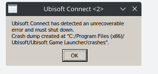 ubisoft connect has detected an unrecoverable error