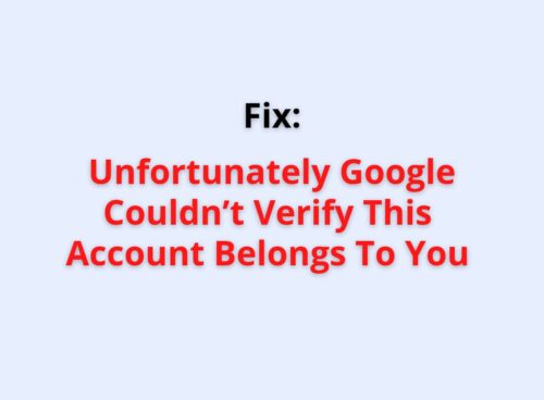 unfortunately google couldnt verify this account belongs to you