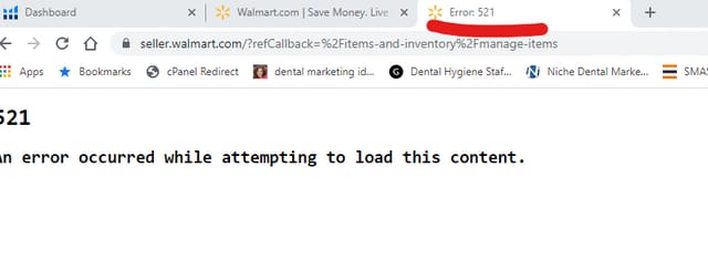 How To Fix Walmart Error 521 An Error Occurred While Attempting To Load This Content 1 walmart error 521