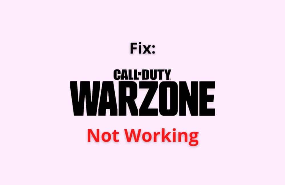 warzone not working
