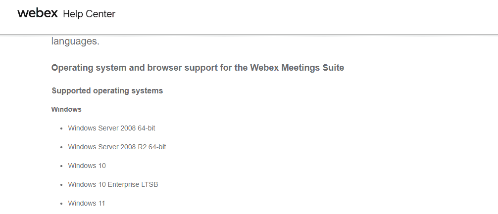 How To Fix Webex Not Supported For Current OS Version 2 webex supported Versions