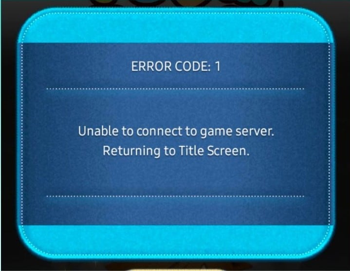 what causes error code 1 on tsum tsum 1