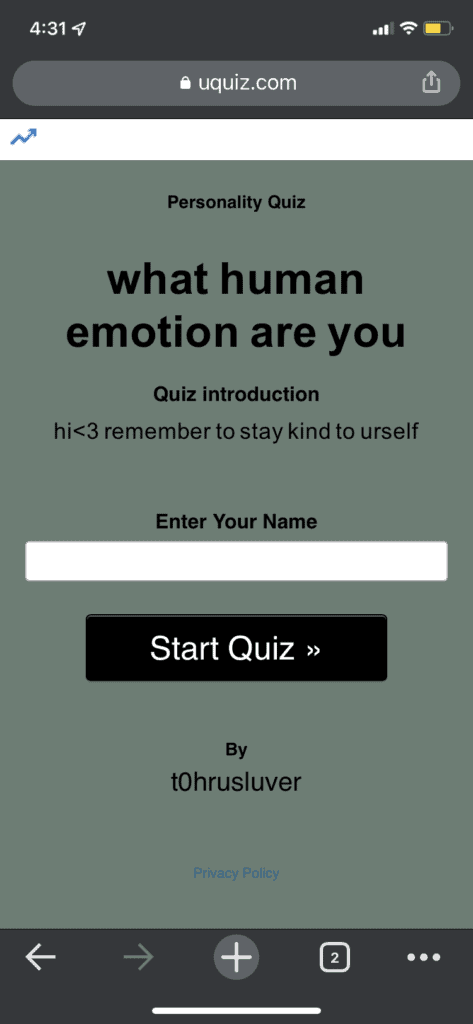 Human Emotion Quiz TikTok 3 what human emotion are you